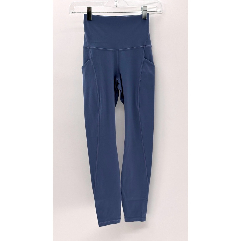 Lululemon Leggings Align High Rise Pockets Women Size 2 Blue Yoga Workout
